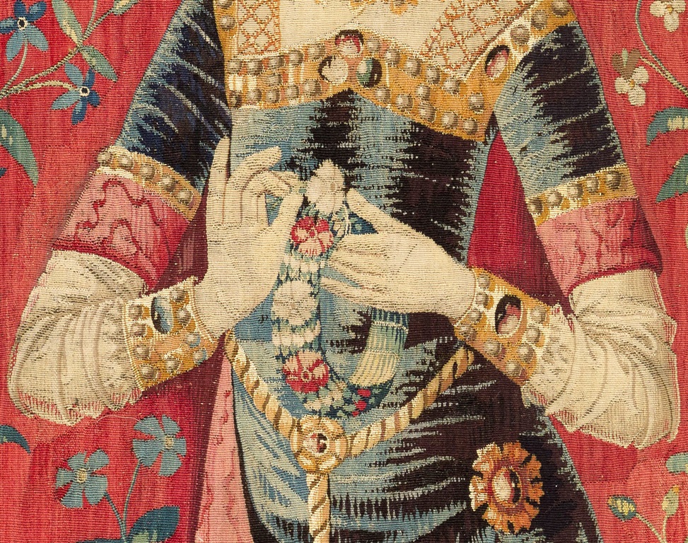 Tapestry weaving colorful textile-Smell-lady-unicorn-circa-1500-wool-silk.jpg
